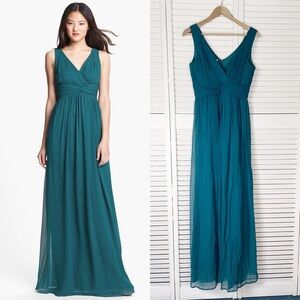 Donna Morgan “Julie” twist waist silk gown